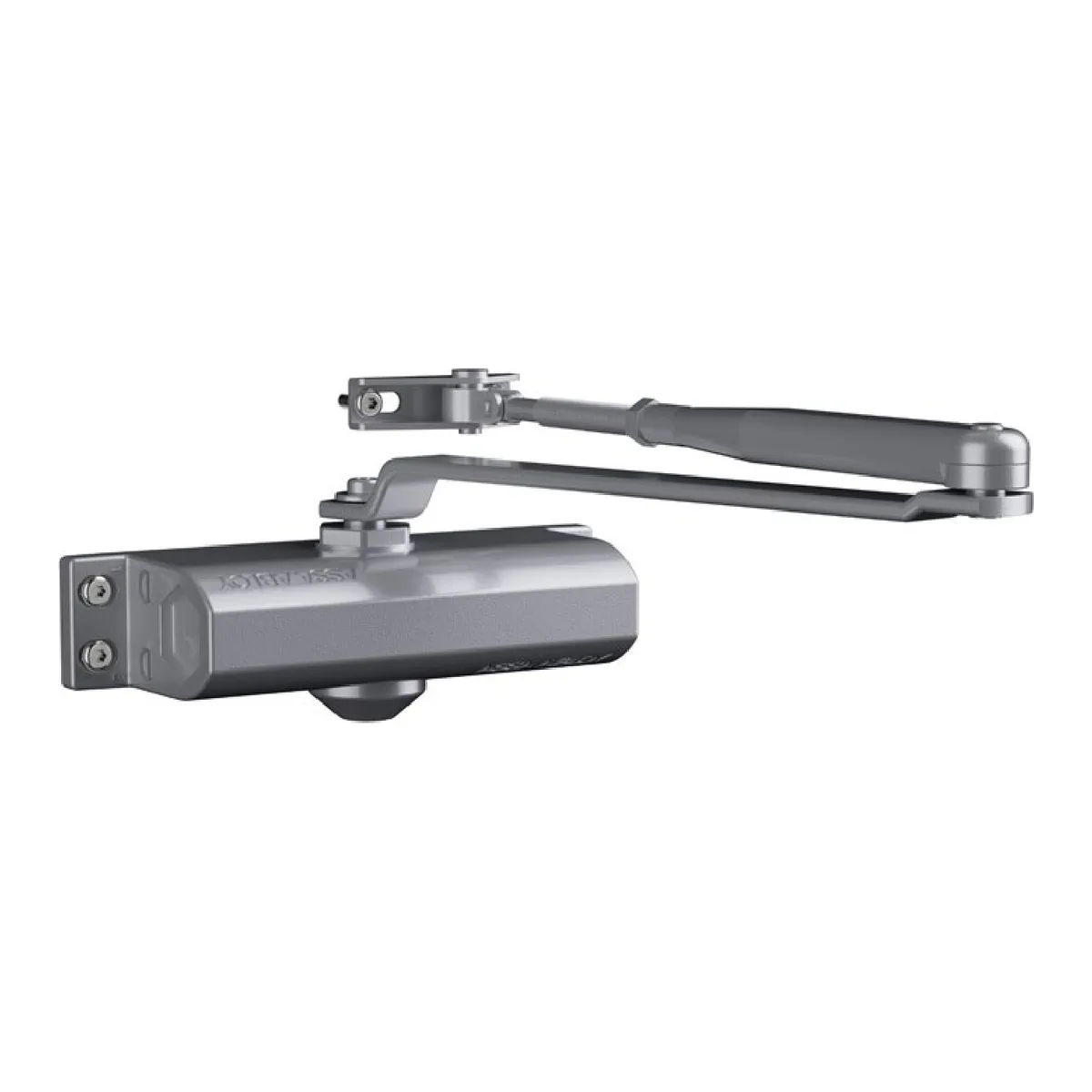 Chiudiporta aereo ASSA ABLOY DC110 con braccio – forza EN 2/3/4, argento