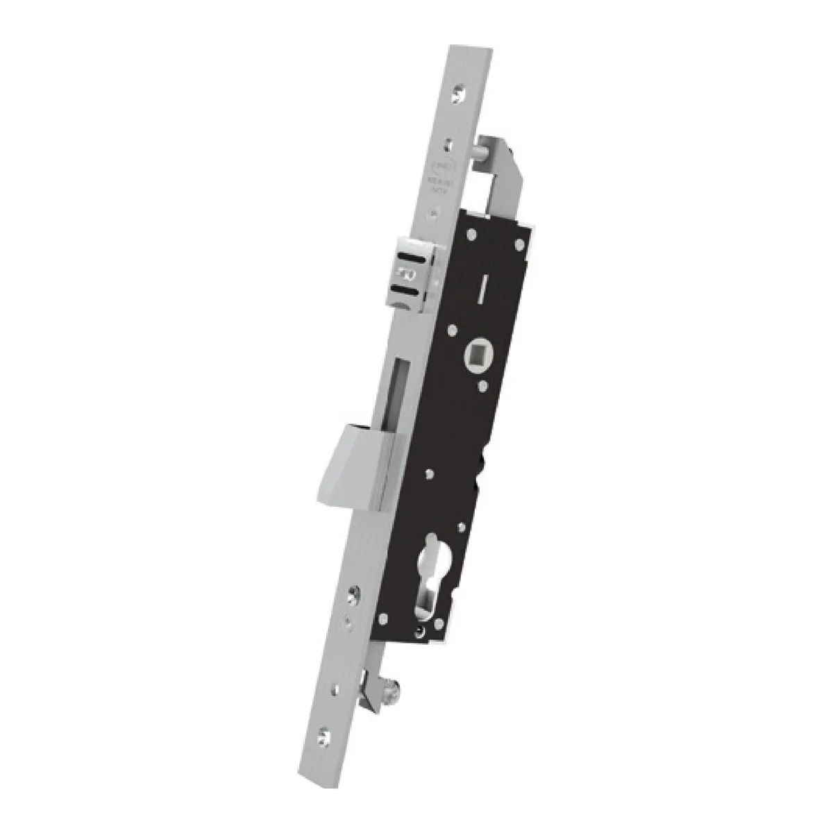 Serratura di sicurezza per montanti OMEC serie 1400, 3 punti – E 30 mm, F 25 mm