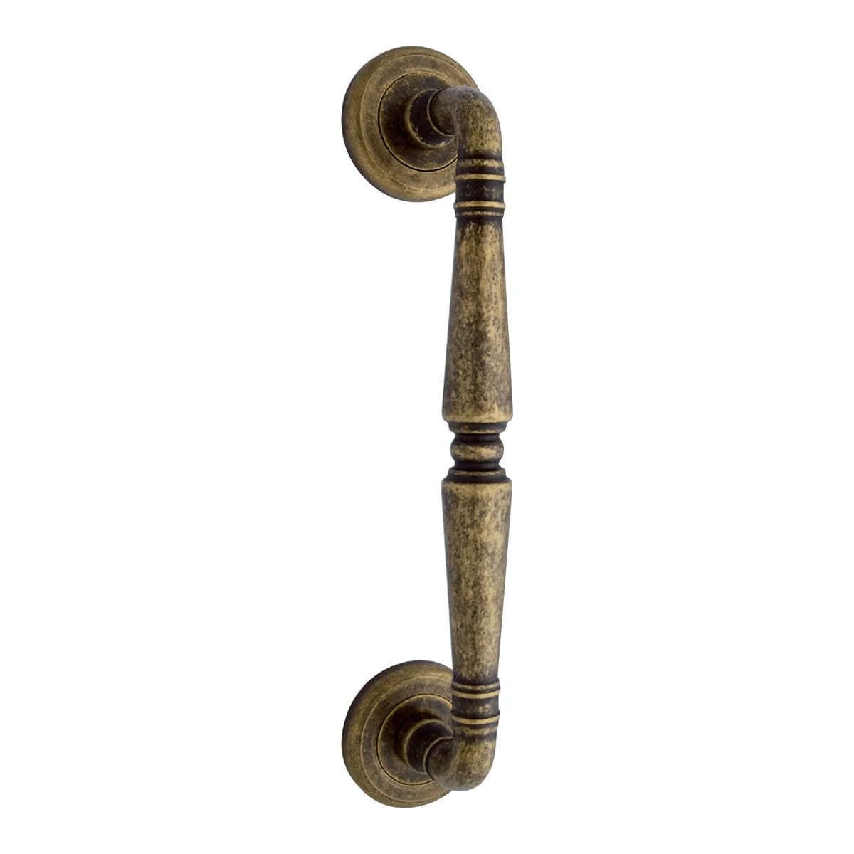 Maniglione Reguitti Ginevra 040 vintage su rosette – ottone finitura antico BQ