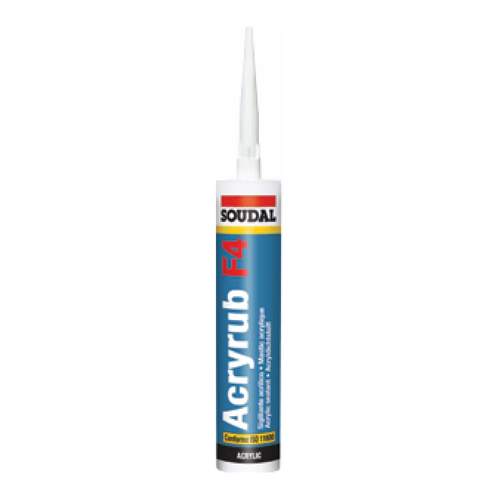 Sigillante acrilico verniciabile Soudal Acryrub F4 – cartuccia 300 ml bianco