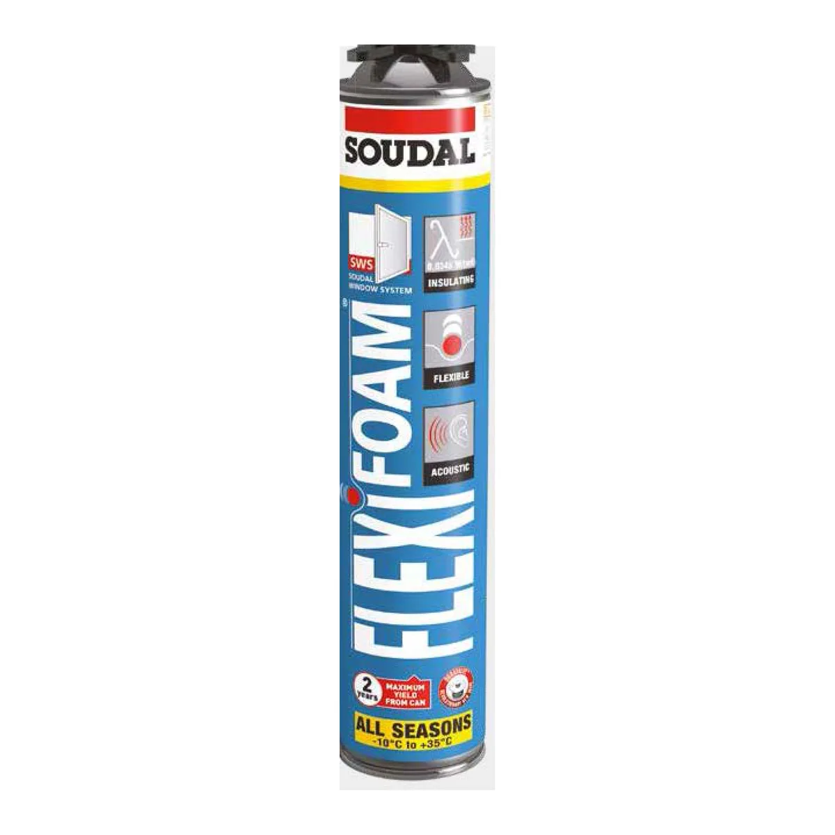 Schiuma poliuretanica elastica Soudal Flexifoam per pistola – bombola 750 ml blu