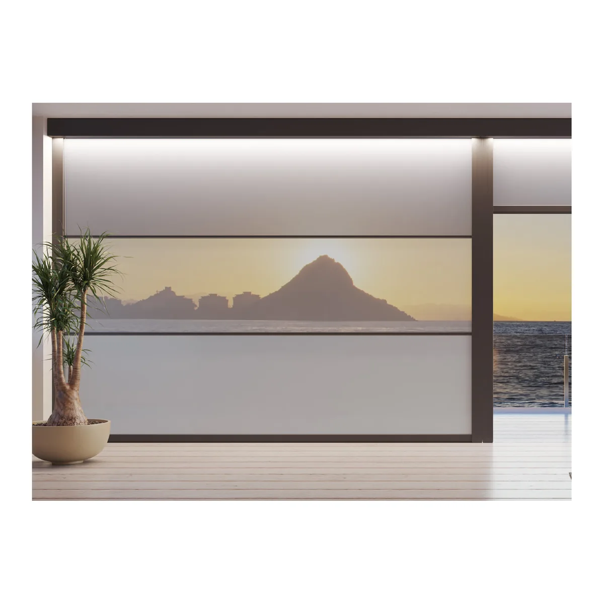 Tenda a caduta MV Living New Orizzonte – 300×250 cm, argano, marrone soft 8017